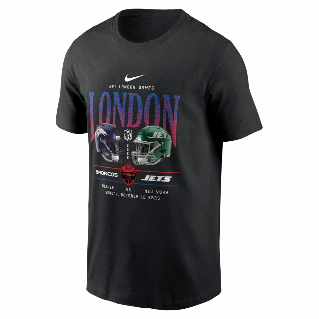 Denver Broncos vs. New York Jets International Games London 2025 T-Shirt Black - Nike