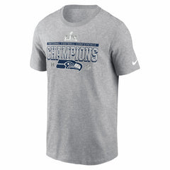 Seattle Seahawks 2025 NFC Champions Locker Room Trophy Collection Tall T-Shirt Heather Gray - Nike