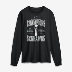 Seattle Seahawks Super Bowl LX Champions Locker Room Trophy Collection Long Sleeve T-Shirt Black - Nike