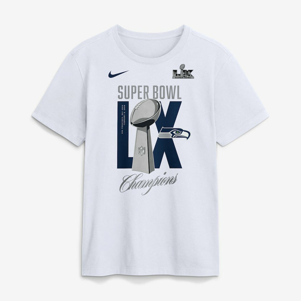 Seattle Seahawks Super Bowl LX Champions Lombardi Trophy T-Shirt White - Nike