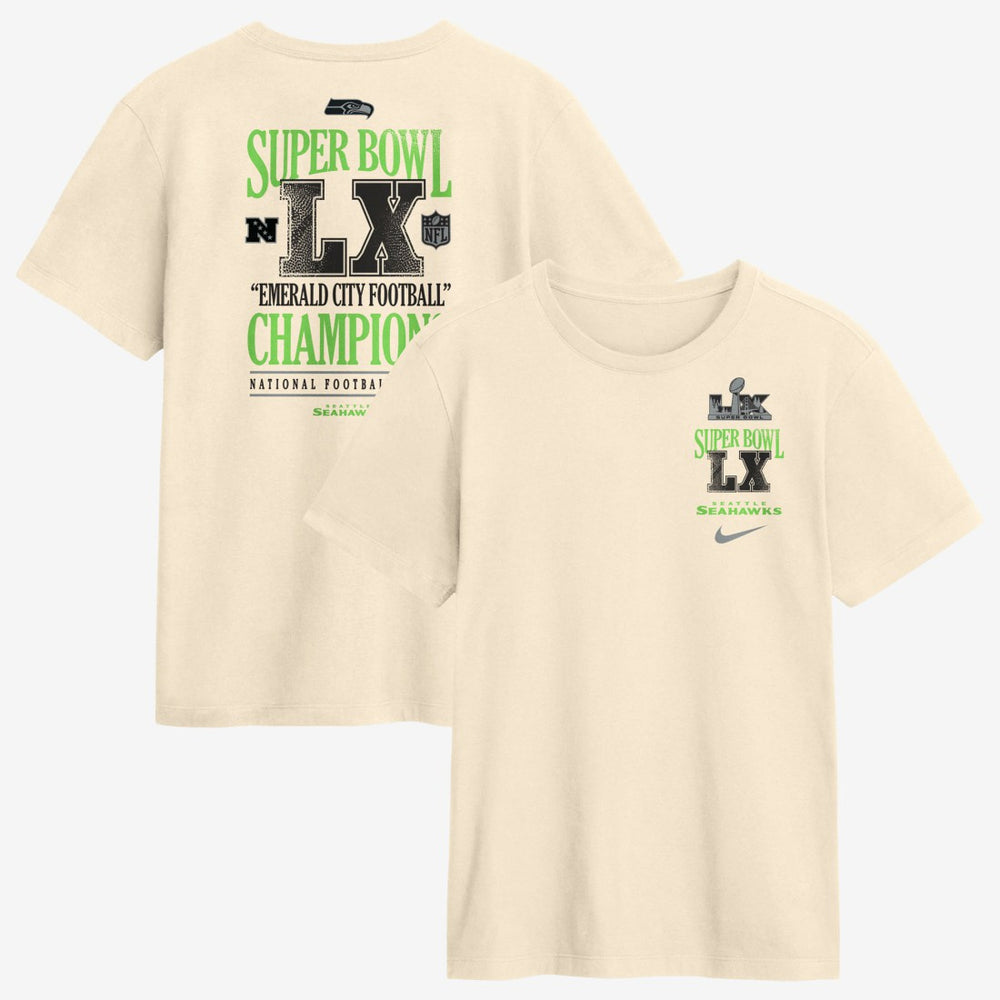 Seattle Seahawks Super Bowl LX Champions Long Ball T-Shirt Natural - Nike