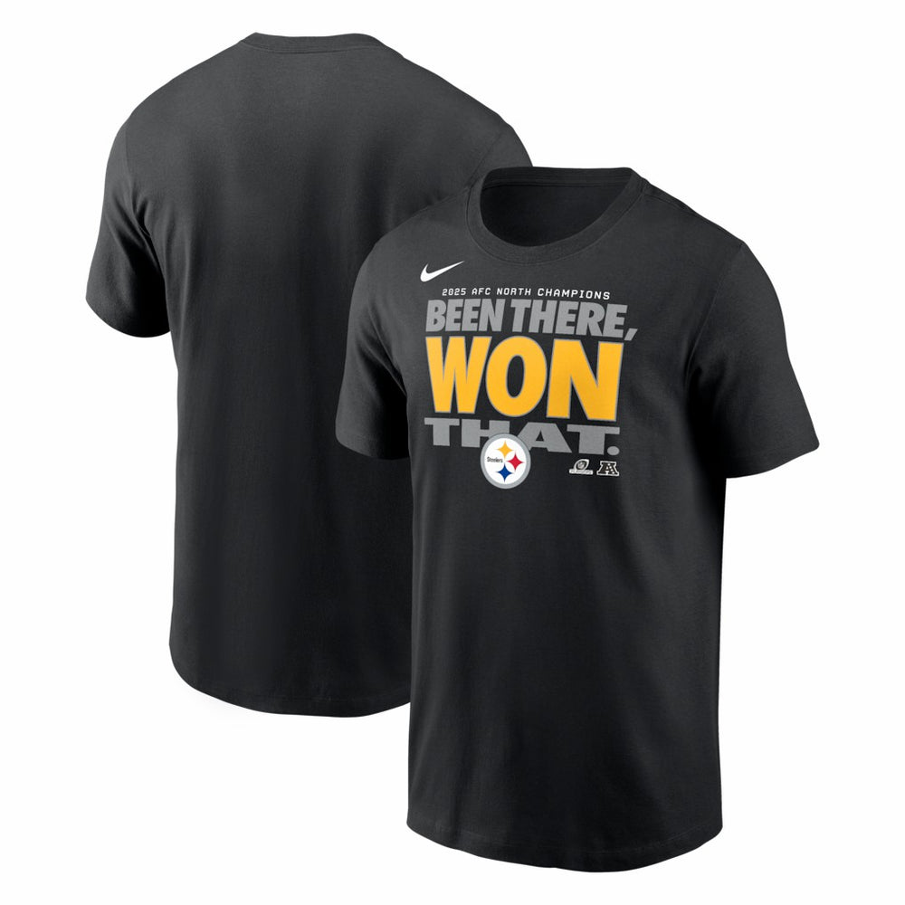 Pittsburgh Steelers 2025 AFC North Division Champions Locker Room Trophy Collection T-Shirt Black - Nike