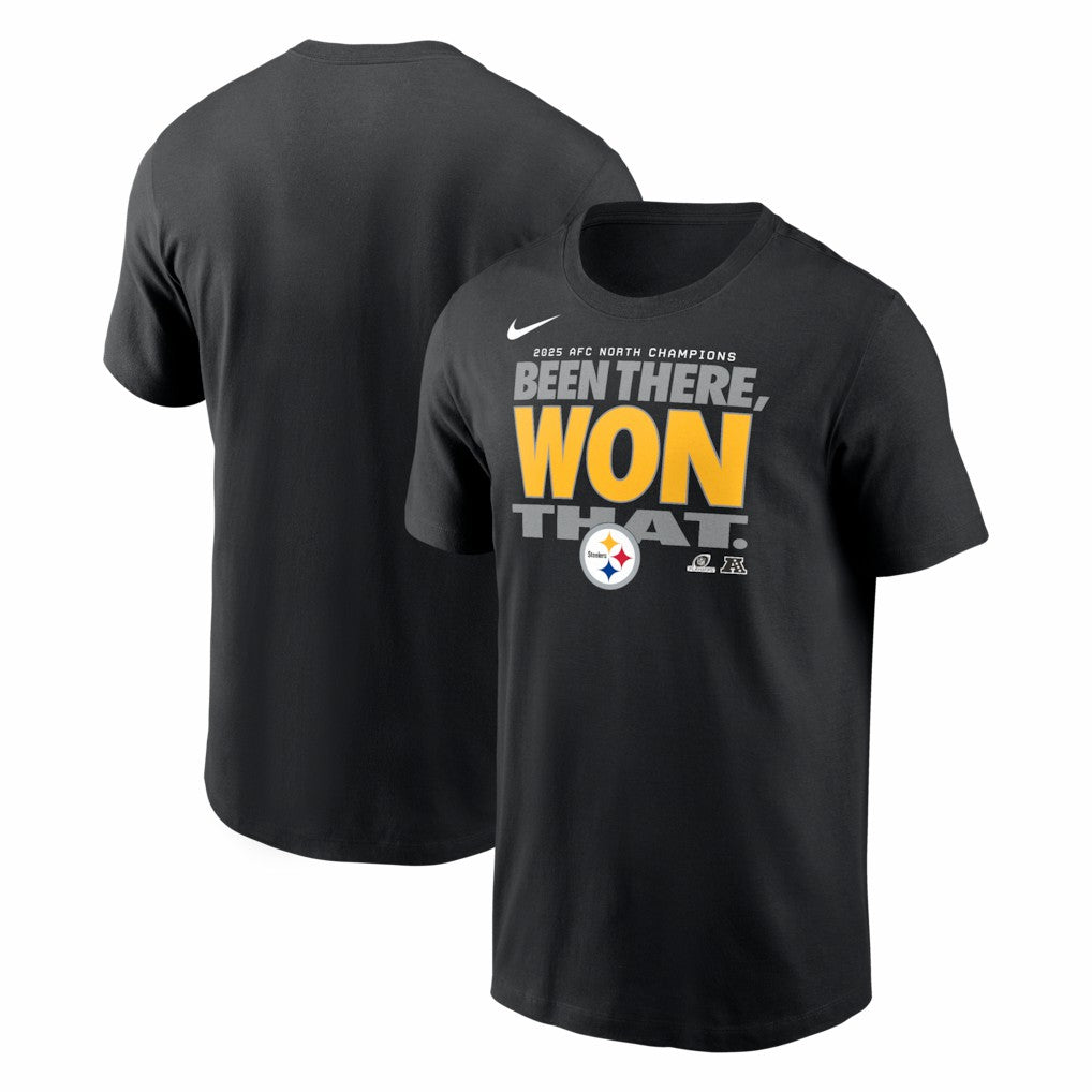 Pittsburgh Steelers 2025 AFC North Division Champions Locker Room Trophy Collection T-Shirt Black - Nike