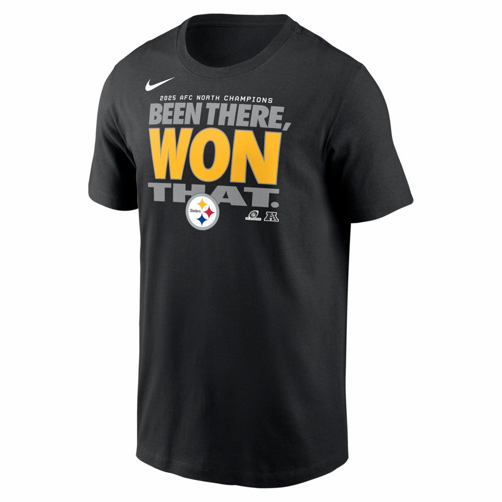 Pittsburgh Steelers 2025 AFC North Division Champions Locker Room Trophy Collection T-Shirt Black - Nike
