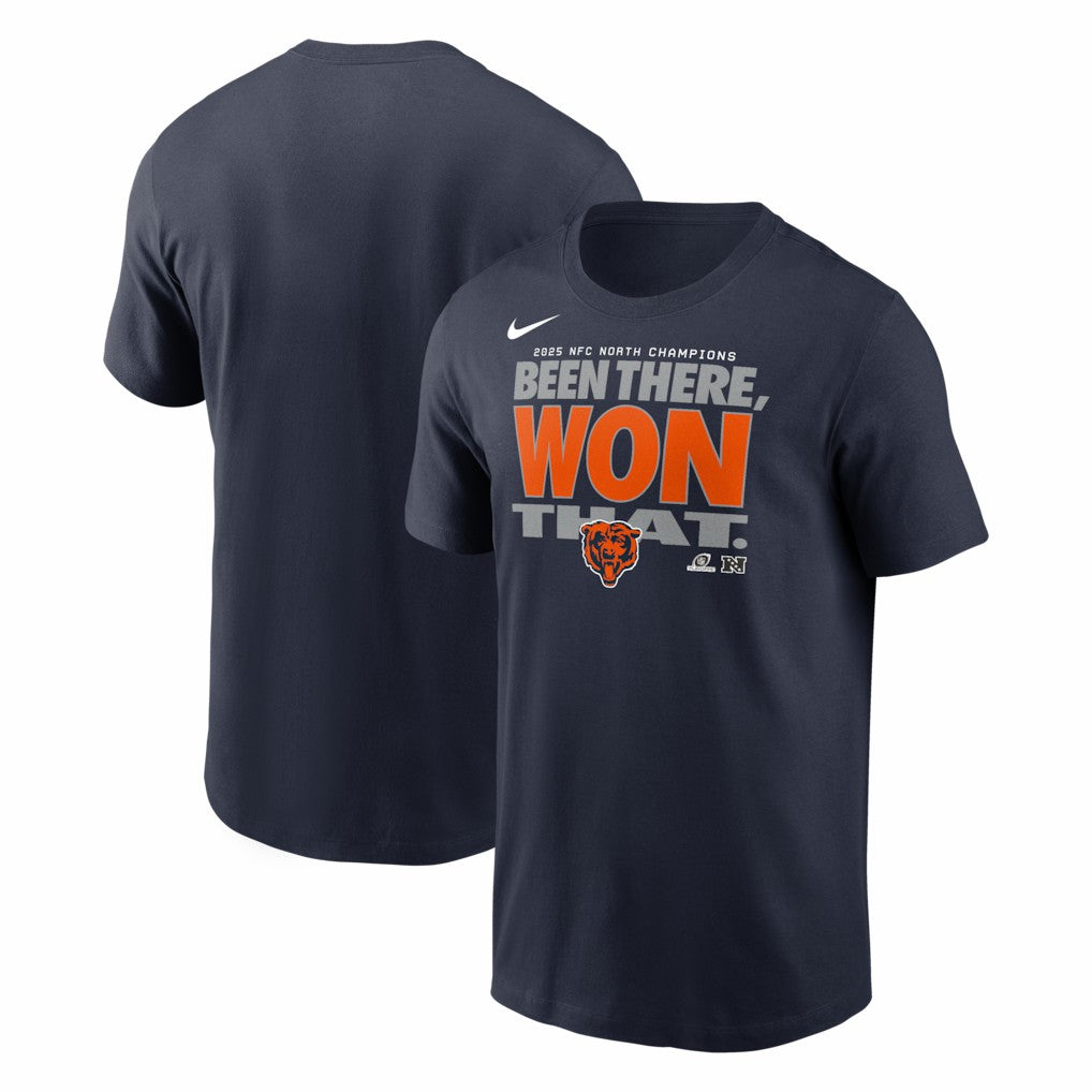 Chicago Bears 2025 NFC North Division Champions Locker Room Trophy Collection T-Shirt Navy - Nike