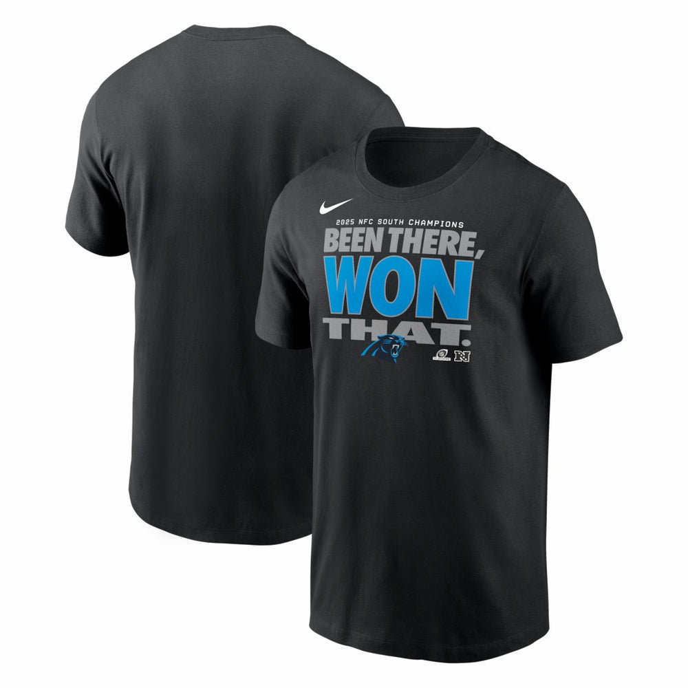 Carolina Panthers 2025 NFC South Division Champions Locker Room Trophy Collection T-Shirt Black - Nike
