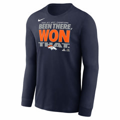 Denver Broncos 2025 AFC West Division Champions Locker Room Trophy Collection Long Sleeve T-Shirt Navy - Nike
