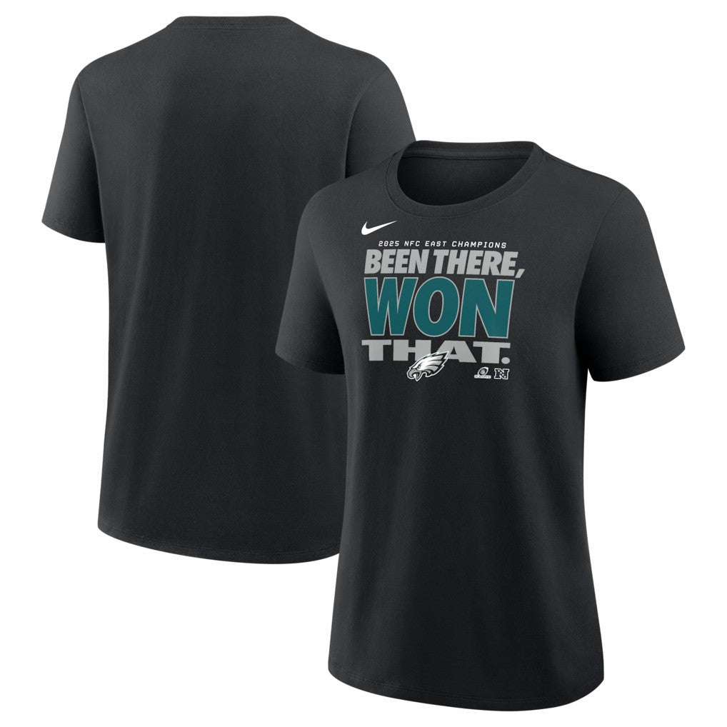 Philadelphia Eagles Women's 2025 NFC East Division Champions Locker Room Trophy Collection T-Shirt Black - Nike