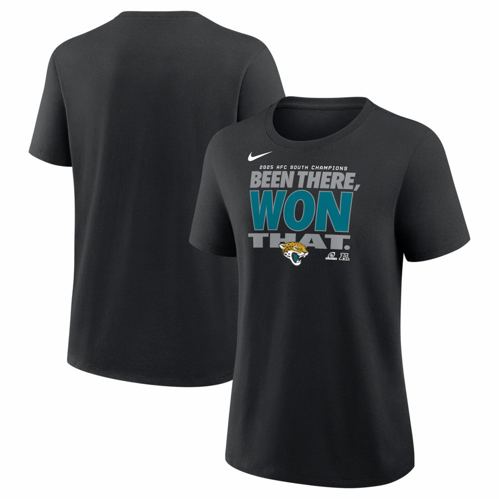 Jacksonville Jaguars Women's 2025 AFC South Division Champions Locker Room Trophy Collection T-Shirt Black - Nike