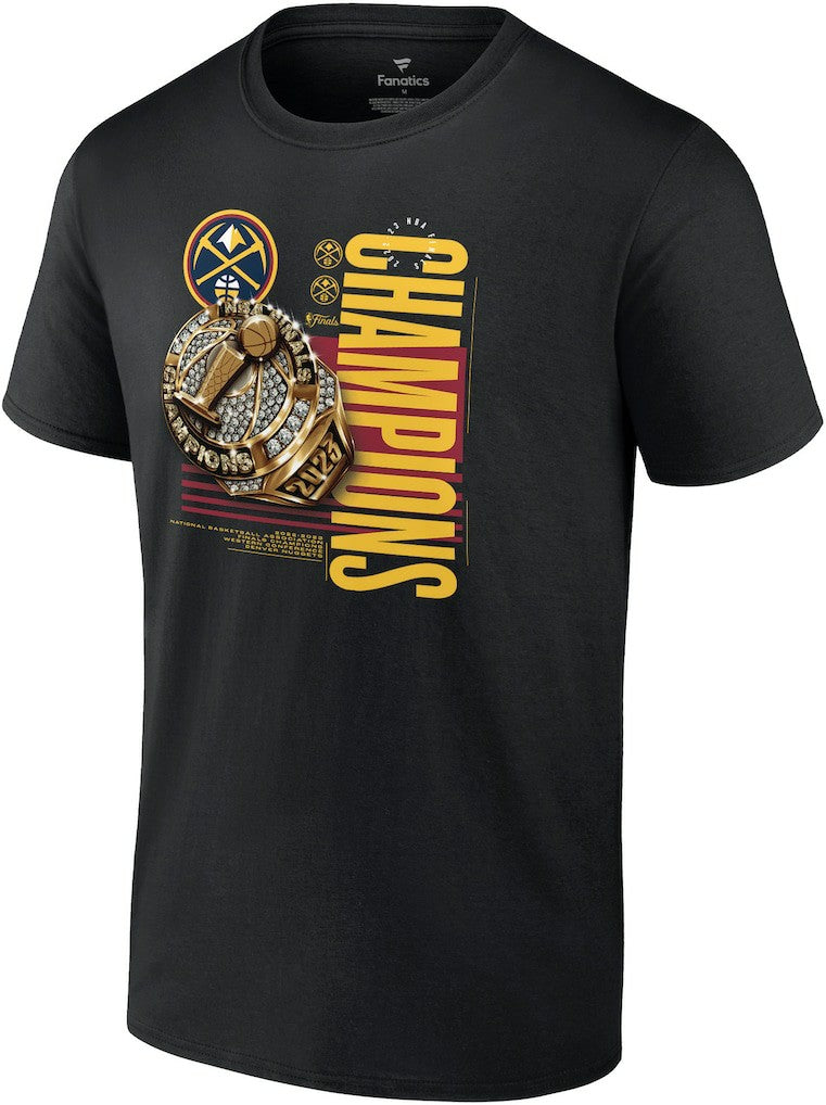 Fanatics - Denver Nuggets 2023 NBA Finals Champions Slam Bling Ring T-Shirt - Black
