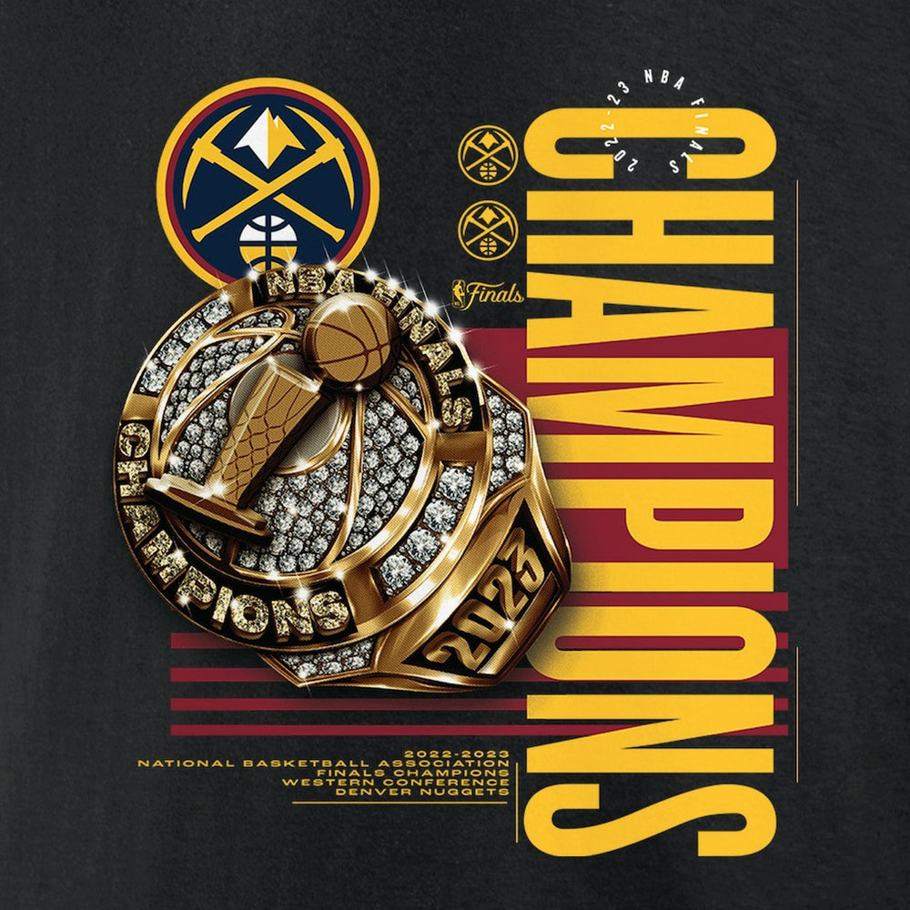 Fanatics - Denver Nuggets 2023 NBA Finals Champions Slam Bling Ring T-Shirt - Black