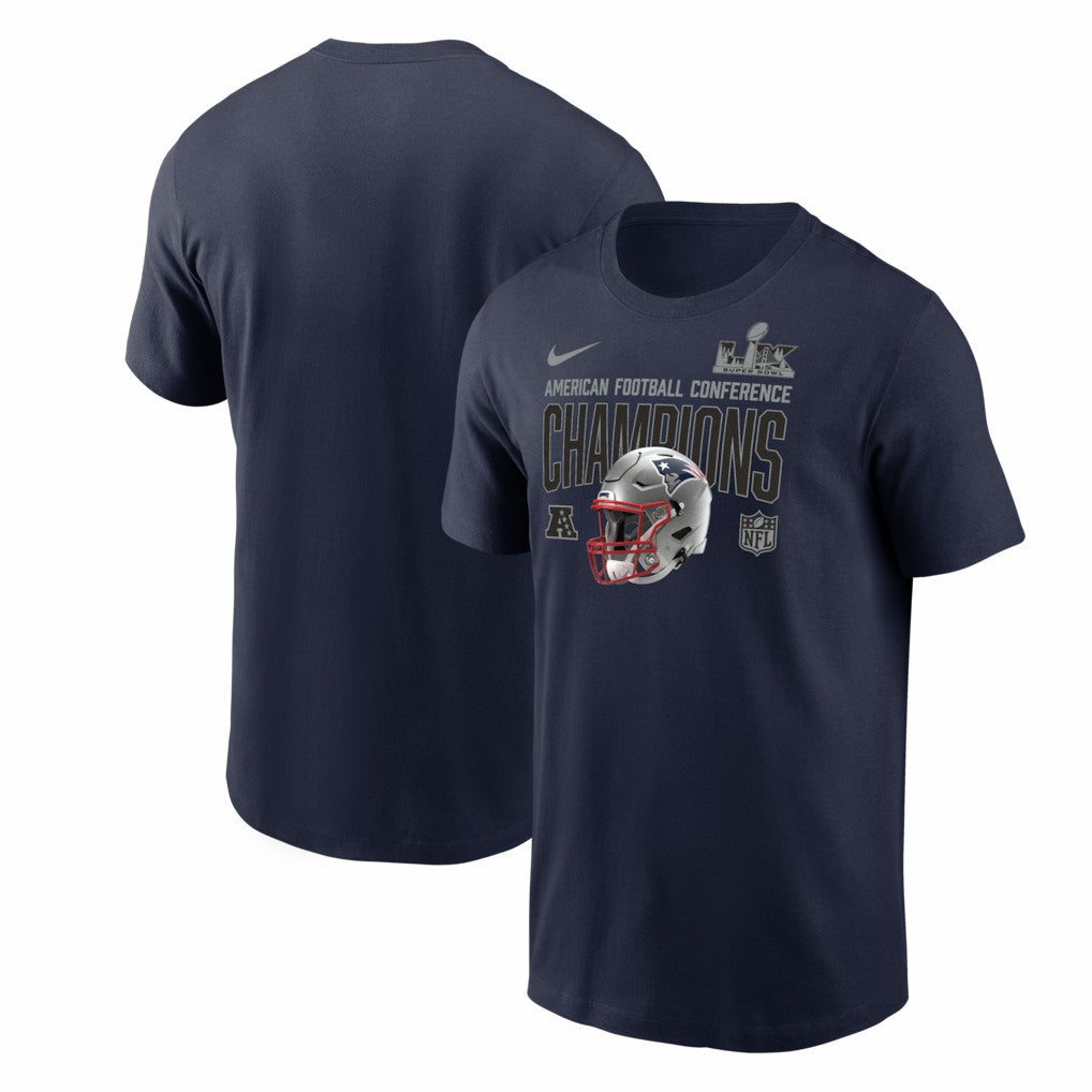 New England Patriots 2025 AFC Champions Glory Shield T-Shirt Navy - Nike