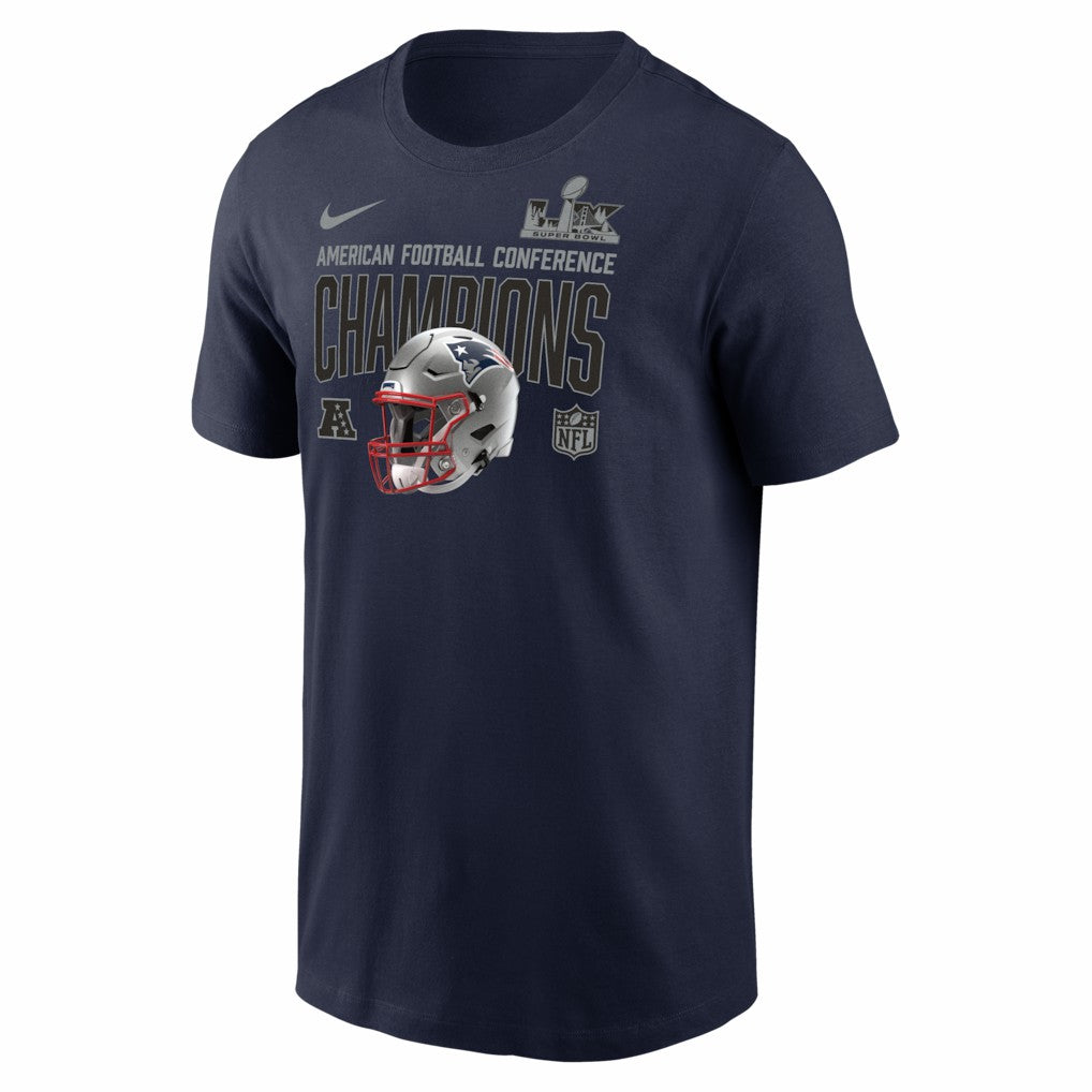 New England Patriots 2025 AFC Champions Glory Shield T-Shirt Navy - Nike