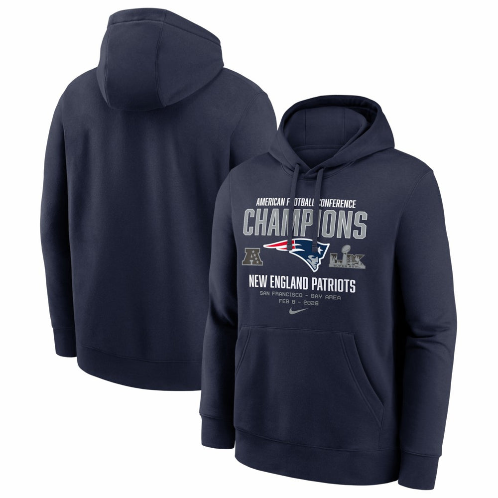 New England Patriots 2025 AFC Champions Team Nation Hoodie Navy - Nike