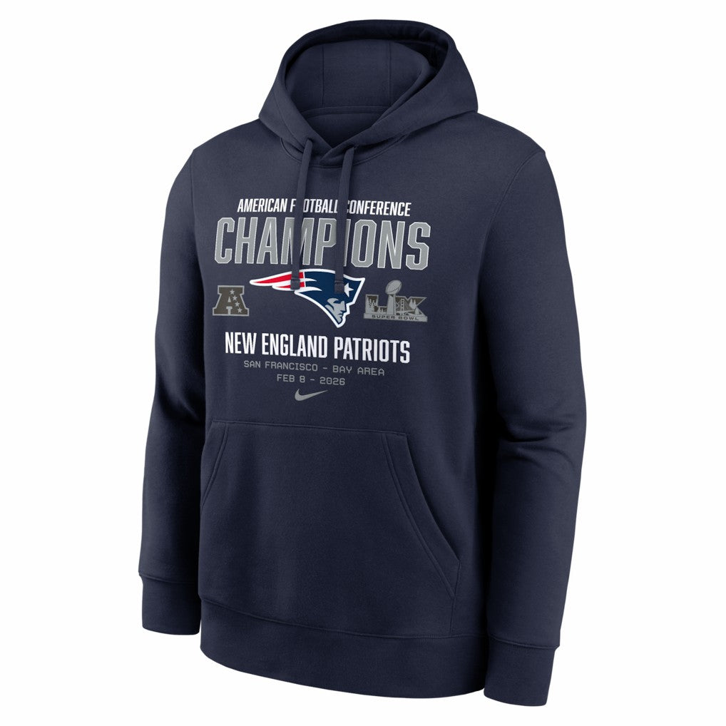 New England Patriots 2025 AFC Champions Team Nation Hoodie Navy - Nike