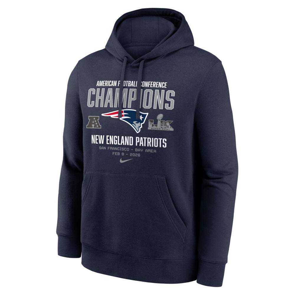 New England Patriots 2025 AFC Champions Team Nation Hoodie Navy - Nike
