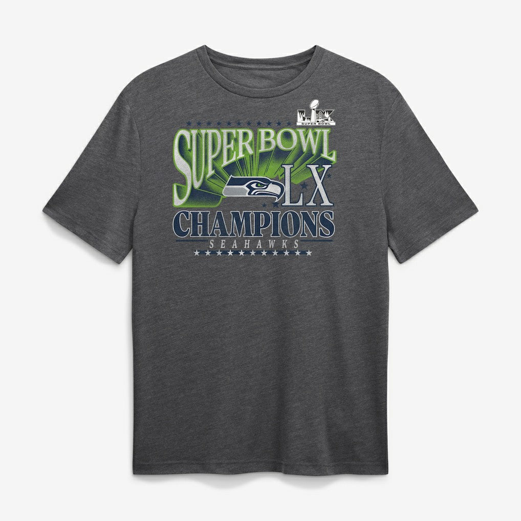 Seattle Seahawks Super Bowl LX Champions Top Dogs Tri-Blend T-Shirt Heather Charcoal - Fanatics