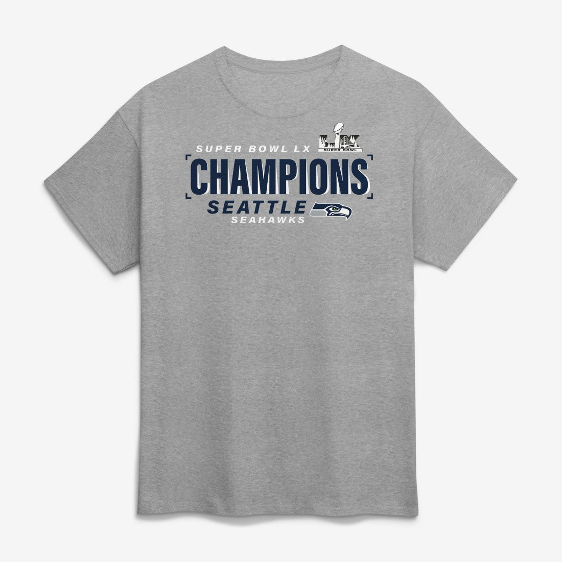 Seattle Seahawks Super Bowl LX Champions Counting Points Score T-Shirt Steel - Fanatics