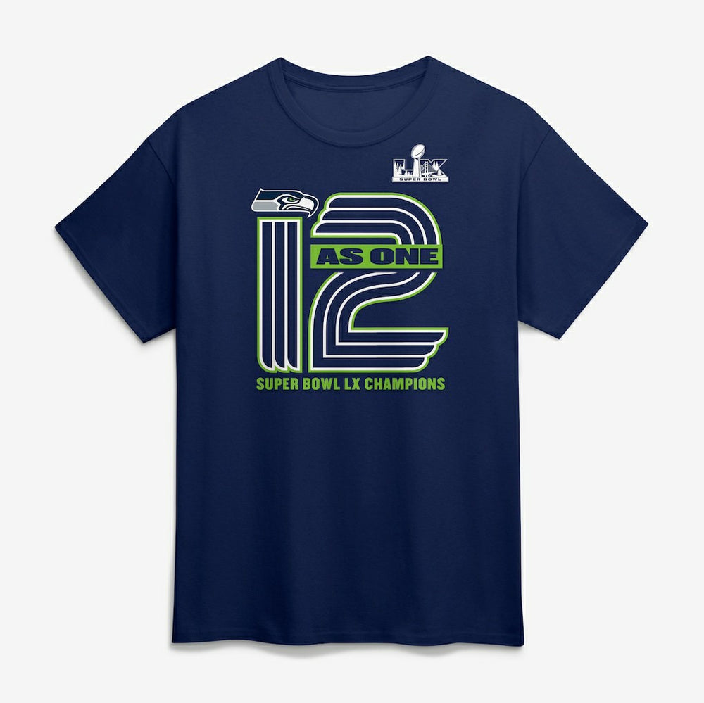 Seattle Seahawks Super Bowl LX Champions Hometown On Top T-Shirt College Navy - Fanatics