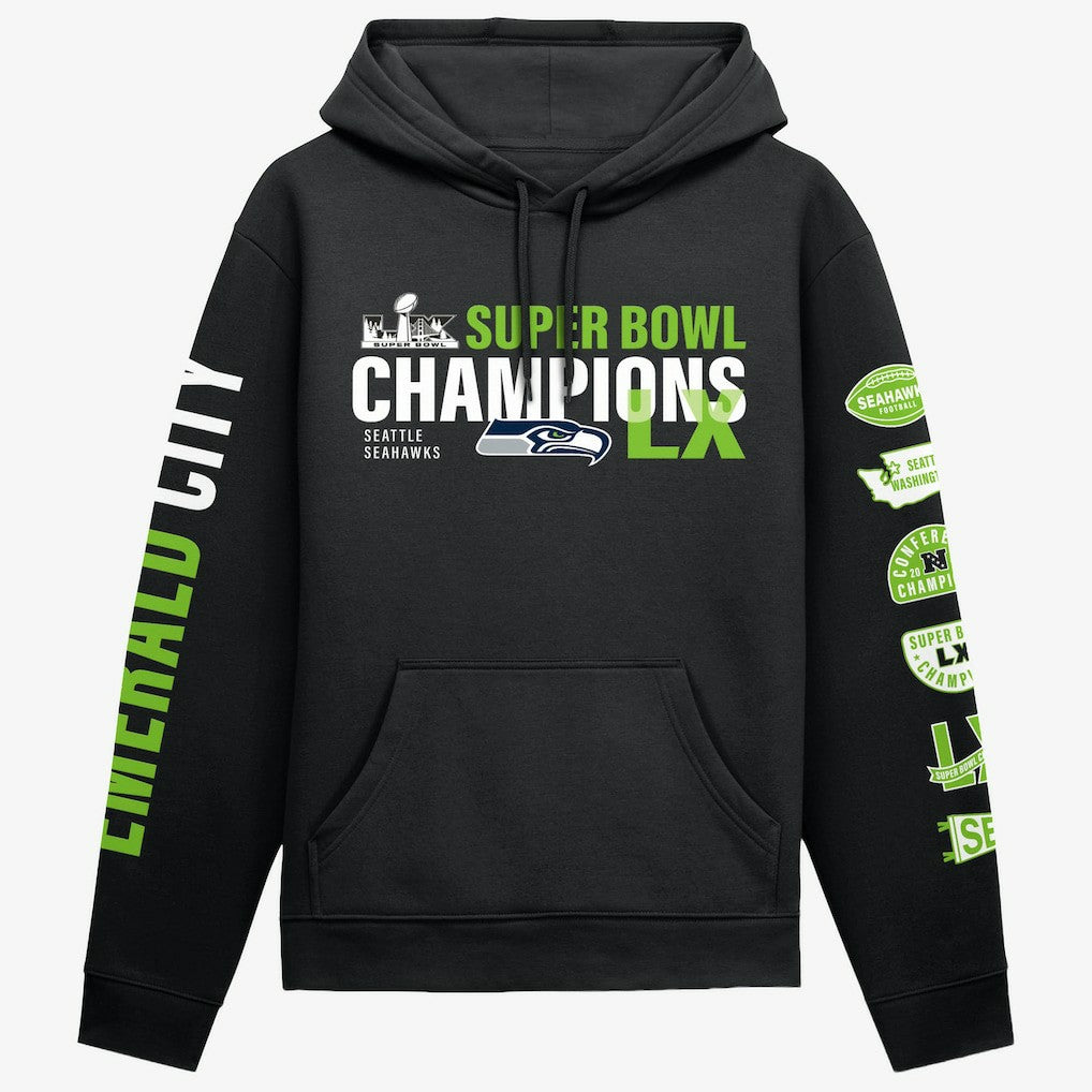 Seattle Seahawks Super Bowl LX Champions Four-Piece Hoodie Black - Fanatics