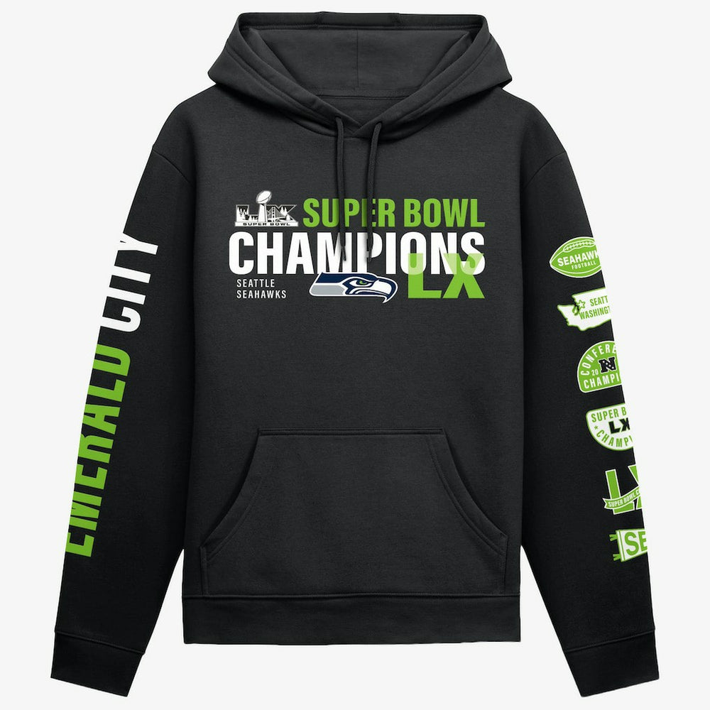Seattle Seahawks Super Bowl LX Champions Four-Piece Hoodie Black - Fanatics