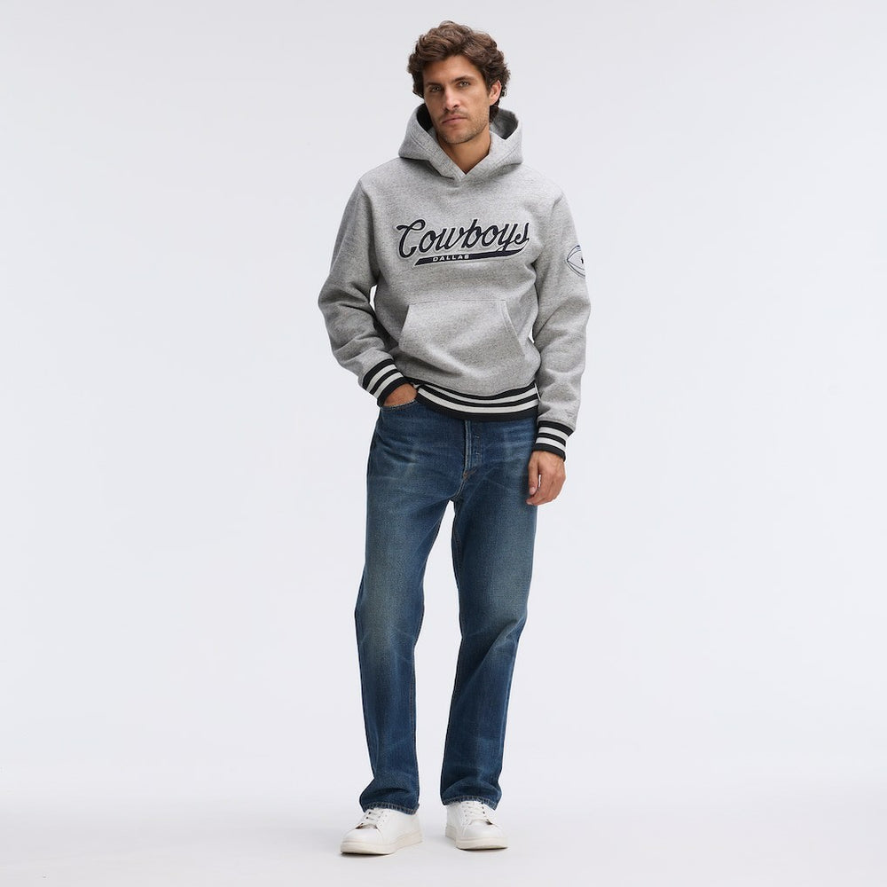 Dallas Cowboys IconicFleece Tipped Hoodie Heather Gray - Fanatics