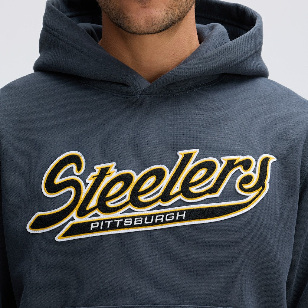 Pittsburgh Steelers IconicFleece Tipped Hoodie Charcoal - Fanatics