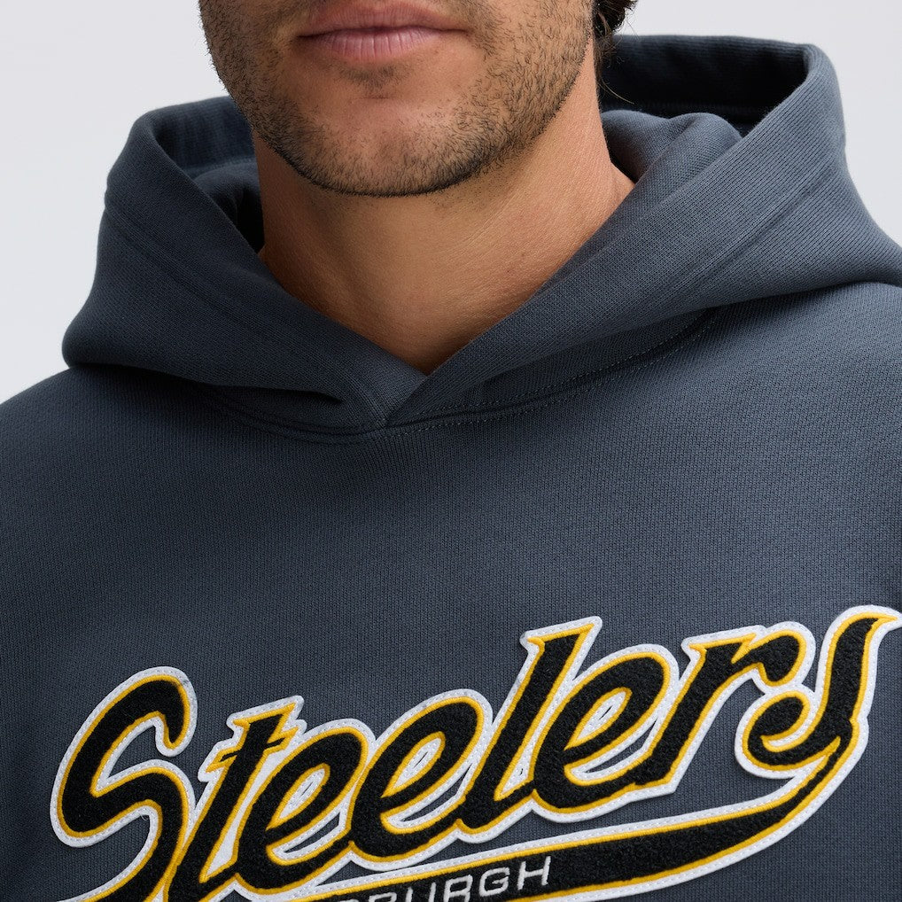 Pittsburgh Steelers IconicFleece Tipped Hoodie Charcoal - Fanatics