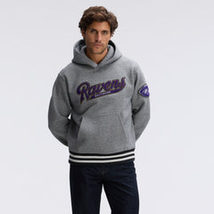 Baltimore Ravens IconicFleece Tipped Hoodie Athletic Heather Gray - Fanatics