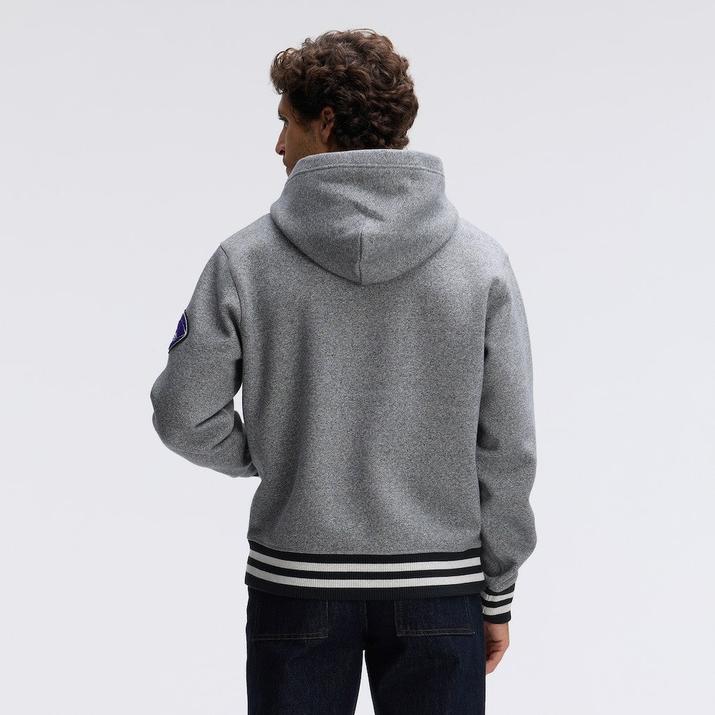Baltimore Ravens IconicFleece Tipped Hoodie Athletic Heather Gray - Fanatics