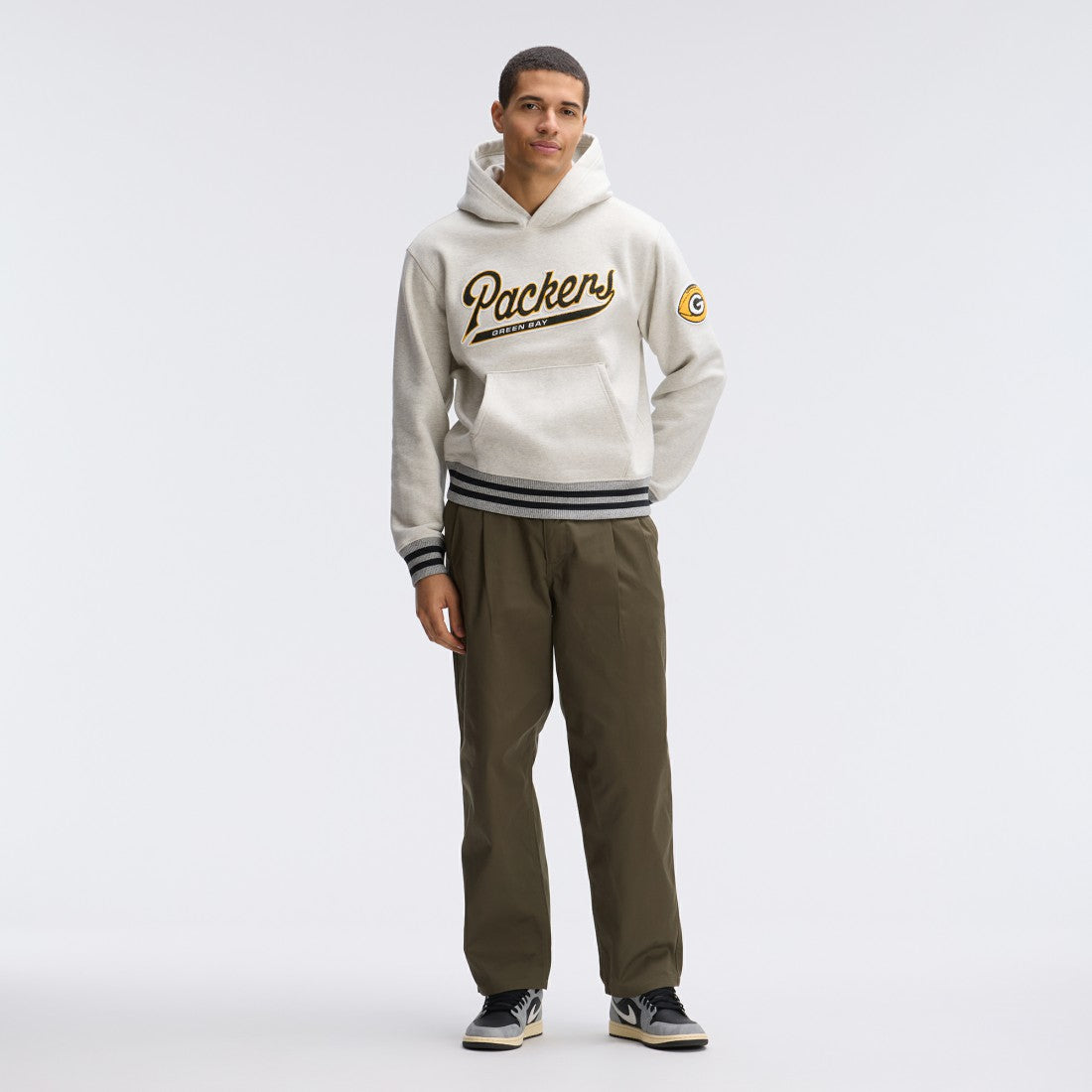 Green Bay Packers IconicFleece Tipped Hoodie Oatmeal - Fanatics