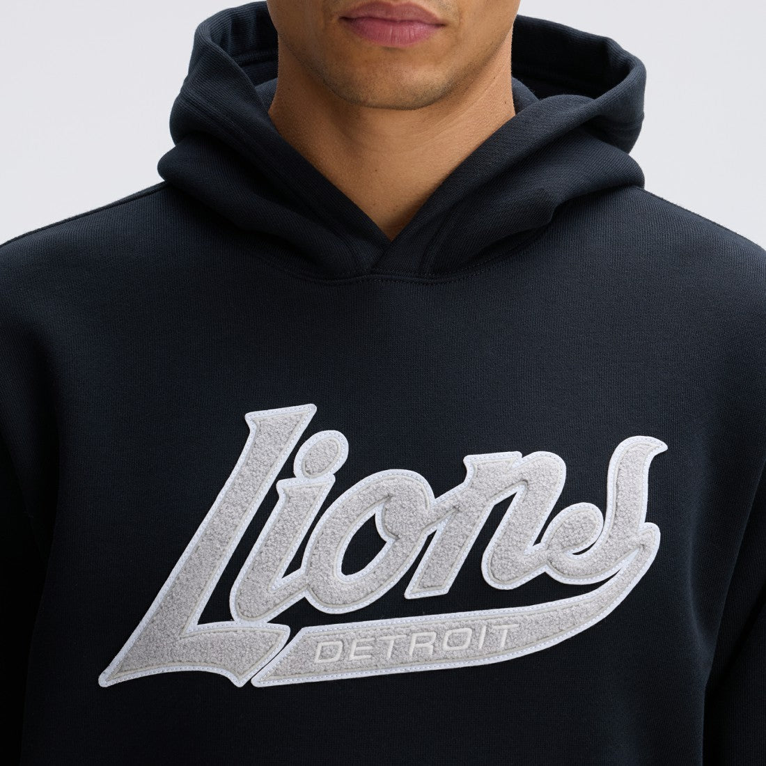 Detroit Lions IconicFleece Tipped Hoodie Black - Fanatics
