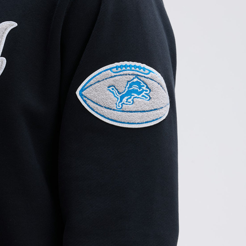 Detroit Lions IconicFleece Tipped Hoodie Black - Fanatics