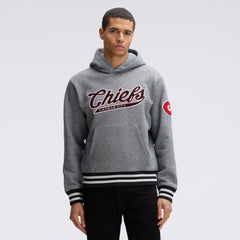 Kansas City Chiefs IconicFleece Tipped Hoodie Athletic Heather Gray - Fanatics