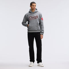 Kansas City Chiefs IconicFleece Tipped Hoodie Athletic Heather Gray - Fanatics