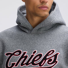 Kansas City Chiefs IconicFleece Tipped Hoodie Athletic Heather Gray - Fanatics