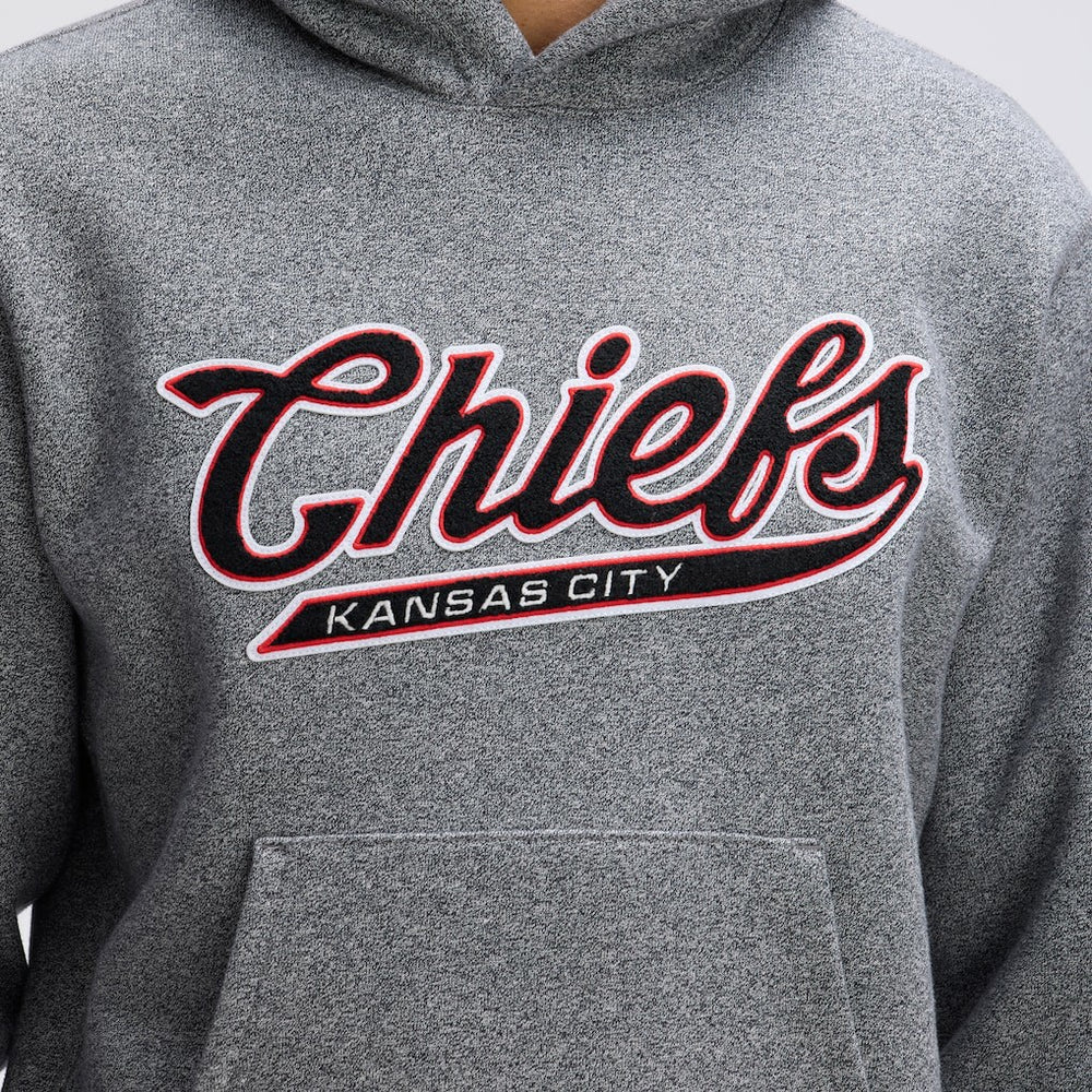 Kansas City Chiefs IconicFleece Tipped Hoodie Athletic Heather Gray - Fanatics