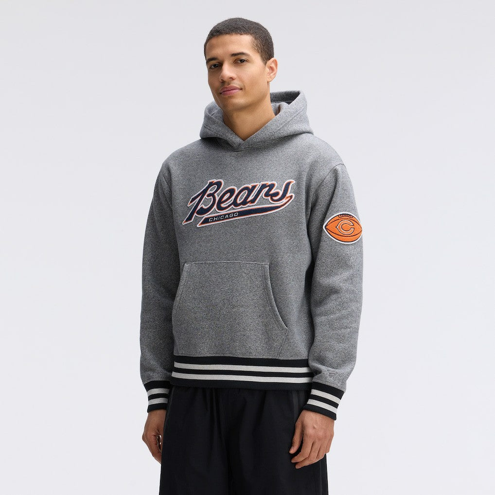 Chicago Bears IconicFleece Tipped Hoodie Athletic Heather Gray - Fanatics