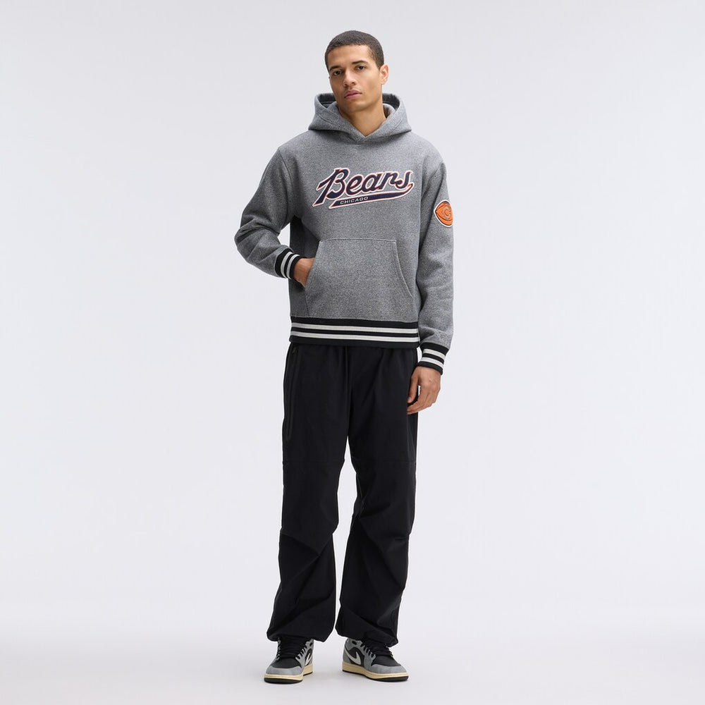Chicago Bears IconicFleece Tipped Hoodie Athletic Heather Gray - Fanatics