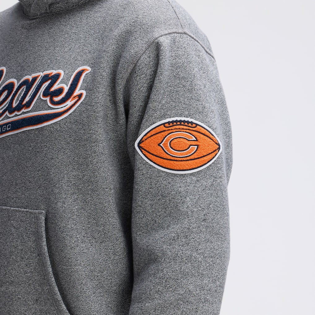 Chicago Bears IconicFleece Tipped Hoodie Athletic Heather Gray - Fanatics