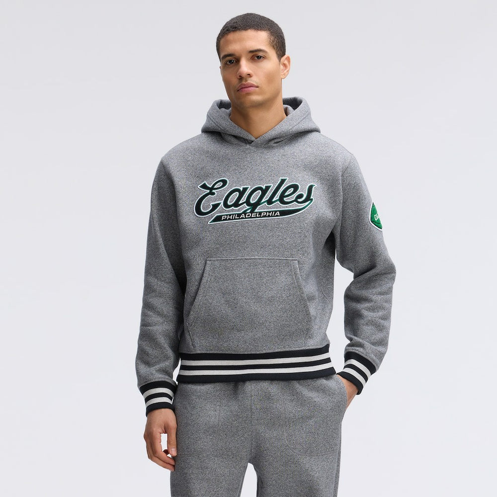 Philadelphia Eagles IconicFleece Tipped Hoodie Athletic Heather Gray - Fanatics