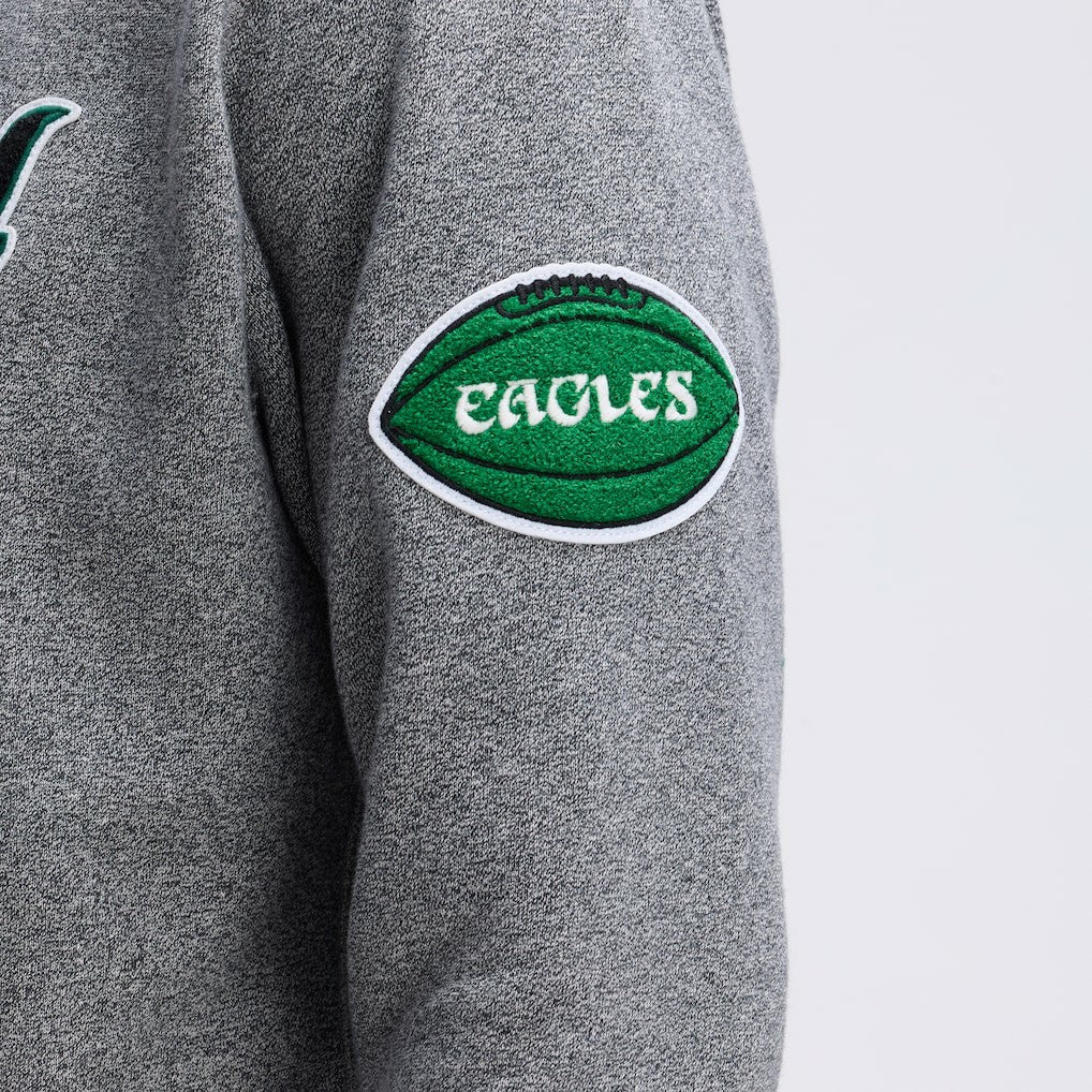 Philadelphia Eagles IconicFleece Tipped Hoodie Athletic Heather Gray - Fanatics