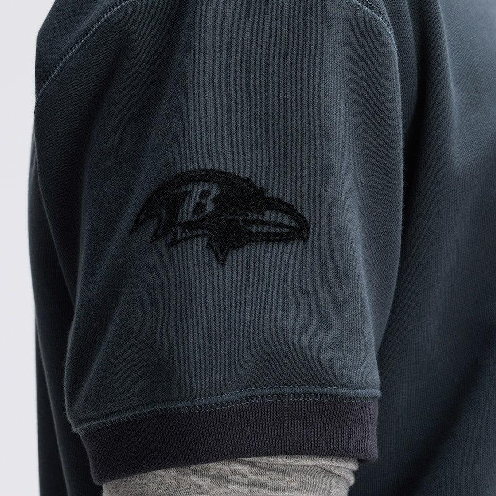 Baltimore Ravens IconicFleece Short Sleeve Sweatshirt Charcoal - Fanatics