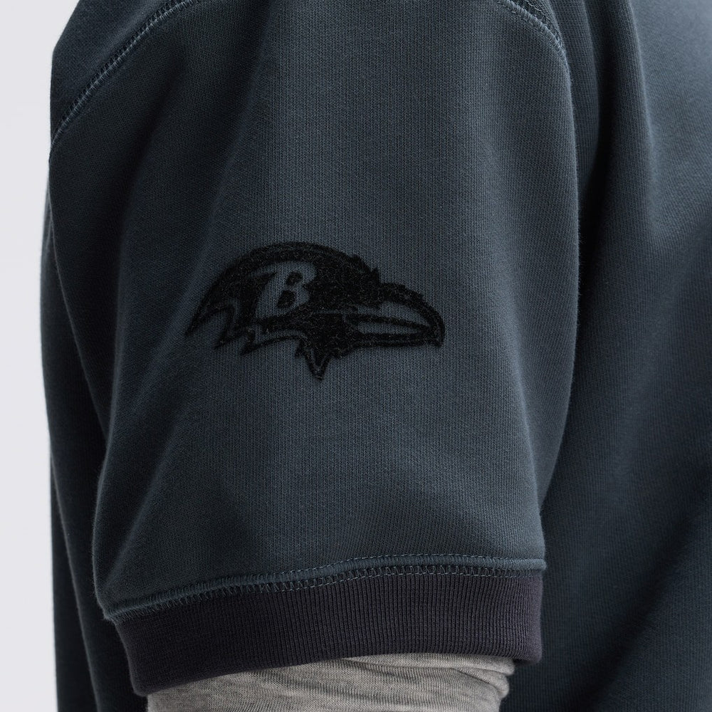 Baltimore Ravens IconicFleece Short Sleeve Sweatshirt Charcoal - Fanatics