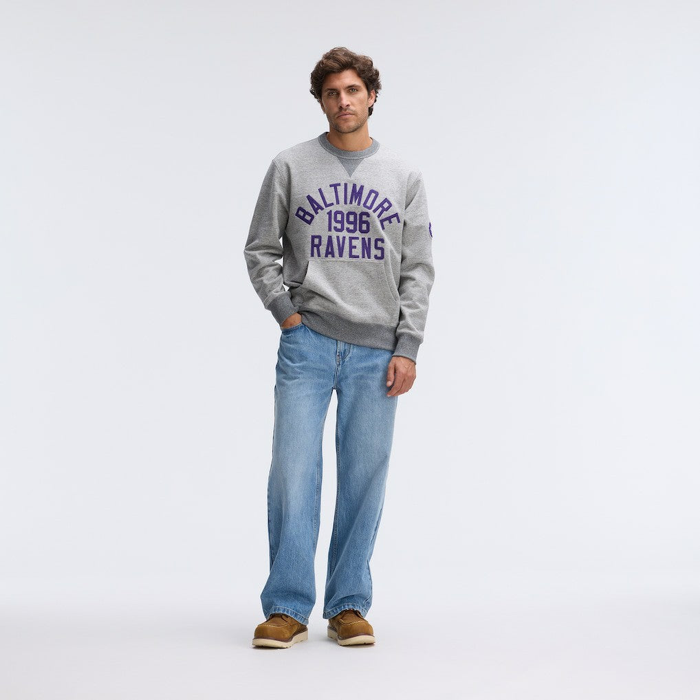 Baltimore Ravens IconicFleece Pocket Sweatshirt Heather Gray - Fanatics