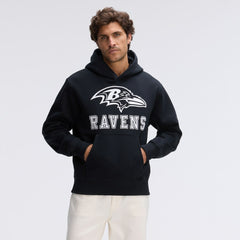 Baltimore Ravens IconicFleece Flocked Hoodie Black - Fanatics