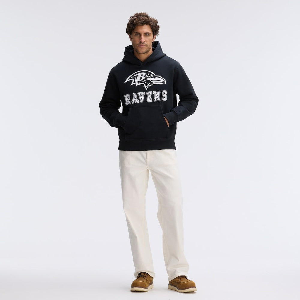 Baltimore Ravens IconicFleece Flocked Hoodie Black - Fanatics