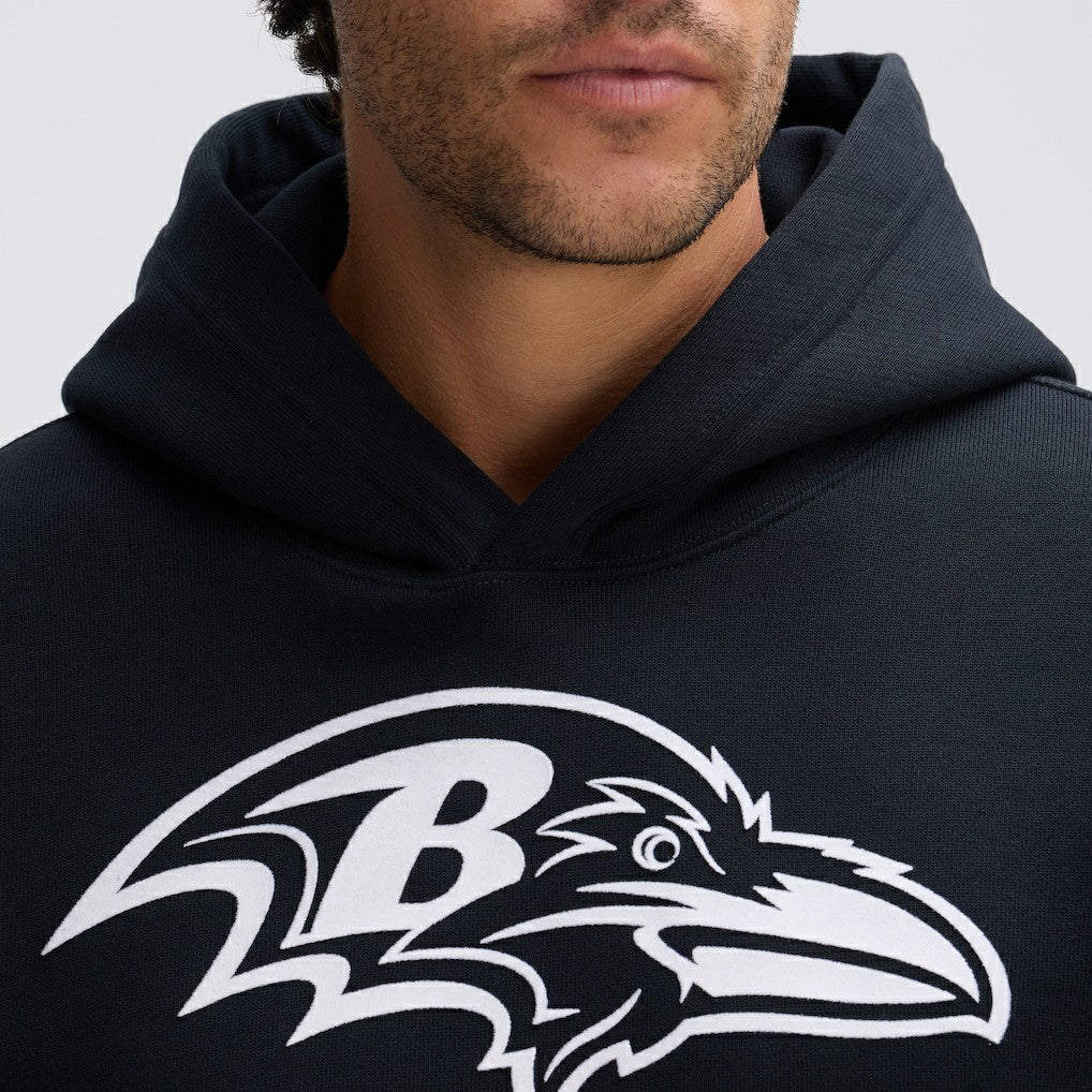 Baltimore Ravens IconicFleece Flocked Hoodie Black - Fanatics