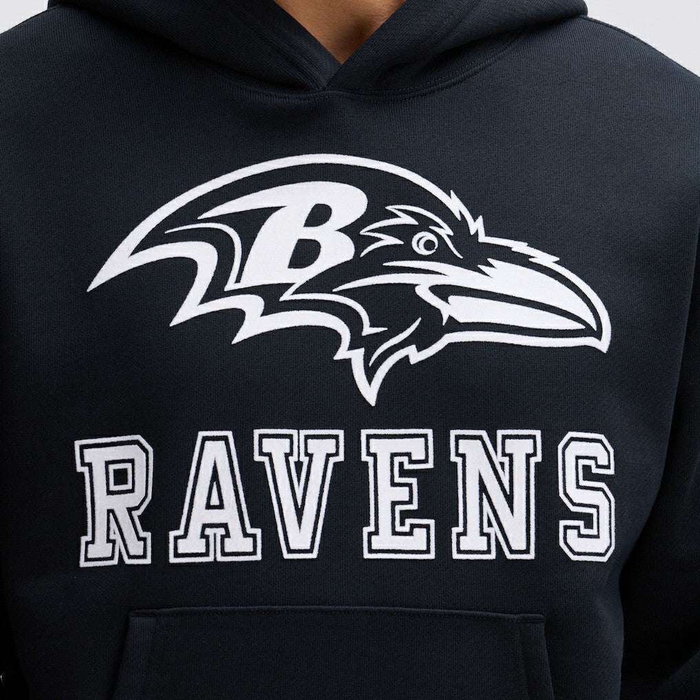 Baltimore Ravens IconicFleece Flocked Hoodie Black - Fanatics