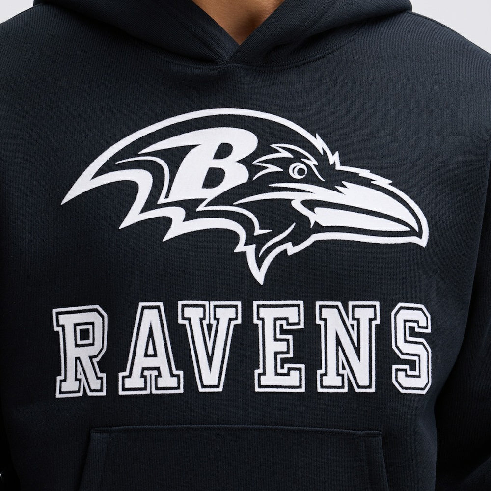 Baltimore Ravens IconicFleece Flocked Hoodie Black - Fanatics